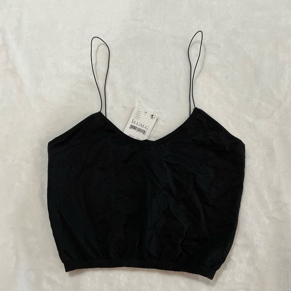 Free People Black Crop Top - NEW WITH TAGS